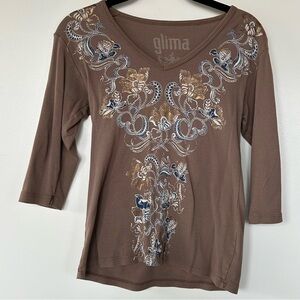 Vintage Glima Top 3/4 sleeve’s Y2K